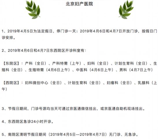清明假期北京22家市屬醫院出診信息，快收藏