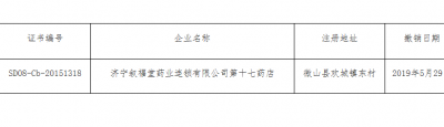 濟(jì)寧敘福堂一連鎖藥店違反藥品經(jīng)營規(guī)定被撤GSP認(rèn)證