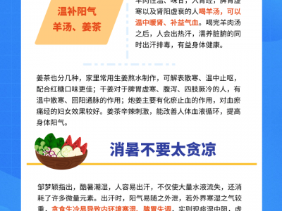 三伏天怎么吃能養生？清補為主、吃面食更營養、少喝飲料