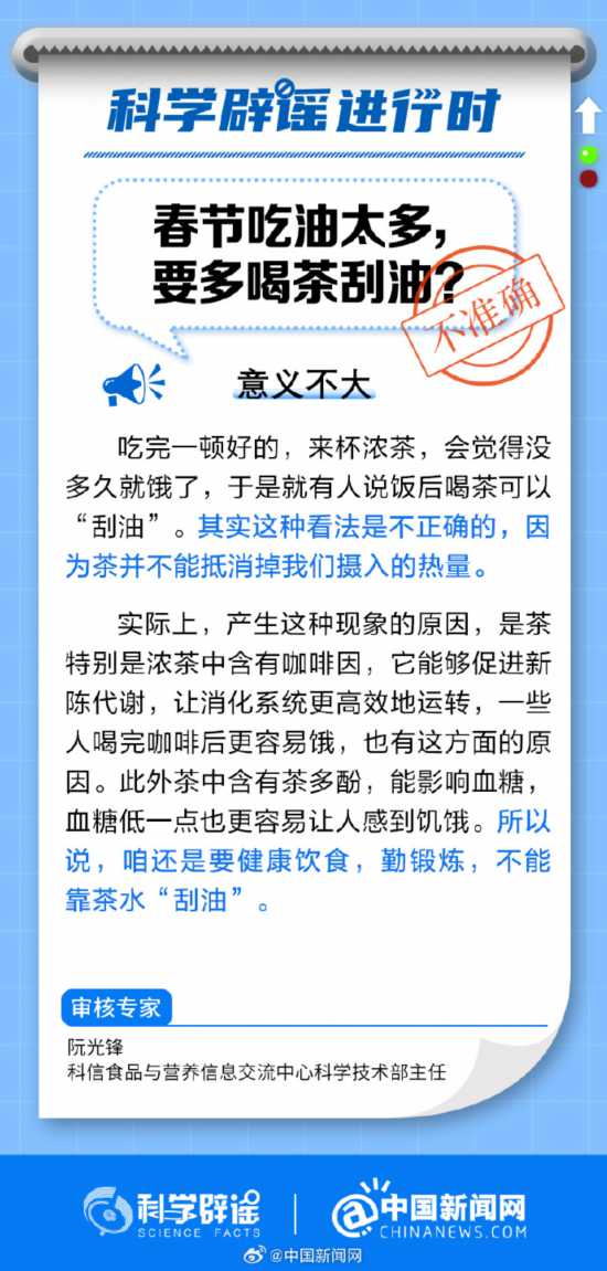 春節(jié)吃太油多喝茶能刮油嗎？