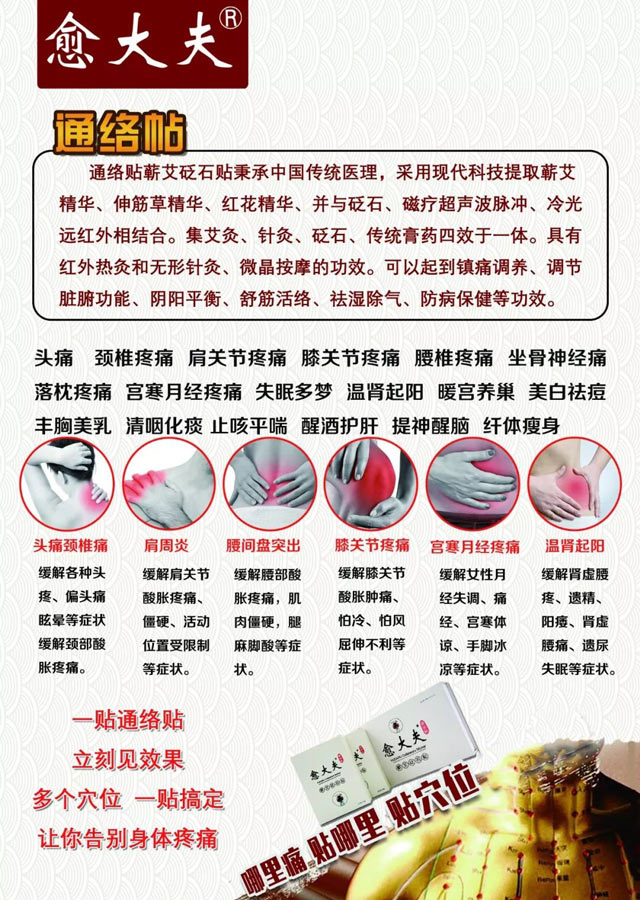 關(guān)于愈大夫通絡(luò)貼的簡介