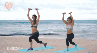 沙灘燃脂訓練，兩個小天使帶你打造魔鬼身材