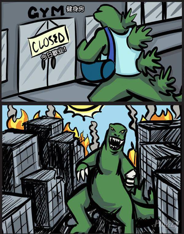 Flex的健身漫畫：哥斯拉大鬧紐約的原因！