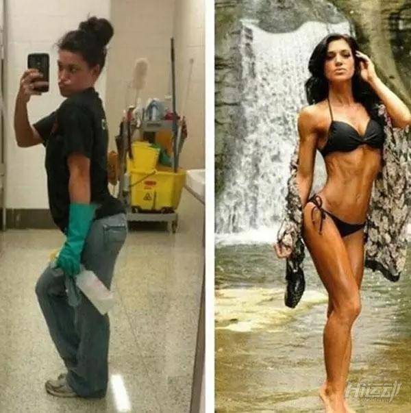 健身勵志！35歲保潔阿姨變性感女模