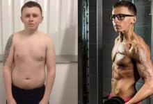 兒子效仿母親健身 練出6塊腹肌