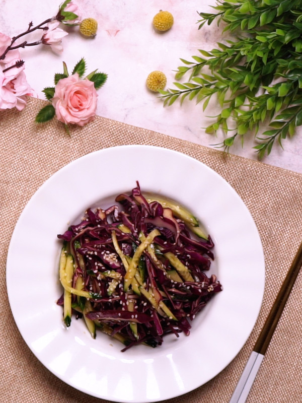 涼拌紫甘藍的做法-酸甜味拌菜譜