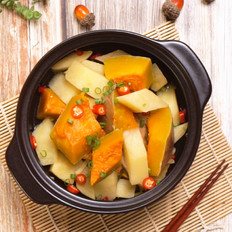 南瓜燉土豆的做法-家常味燉菜譜