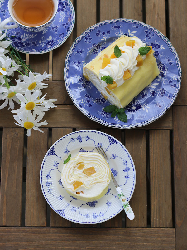 黃桃千層蛋糕卷的做法-甜味烘焙菜譜