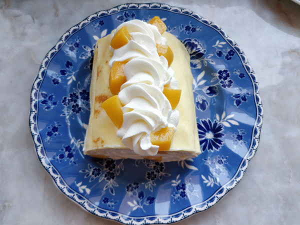 黃桃千層蛋糕卷的做法-甜味烘焙菜譜