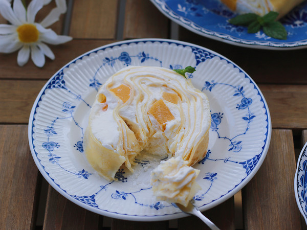 黃桃千層蛋糕卷的做法-甜味烘焙菜譜