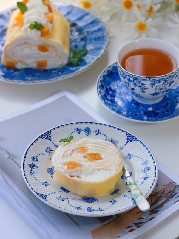 黃桃千層蛋糕卷的做法-甜味烘焙菜譜