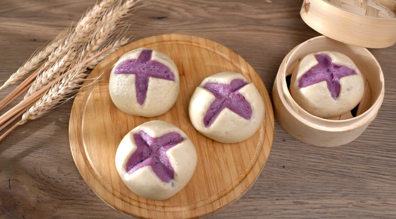 紫薯花開饅頭的做法-甜味蒸菜譜-易網(wǎng)健康養(yǎng)生網(wǎng) 紫薯花開饅頭的做法-甜味蒸菜譜