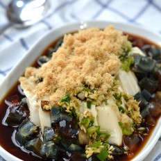 肉松皮蛋豆腐的做法-家常味拌菜譜