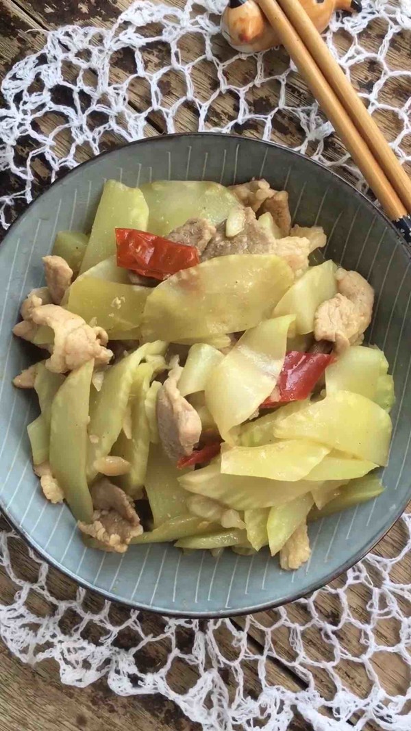 萵苣肉片的做法-家常味炒菜譜