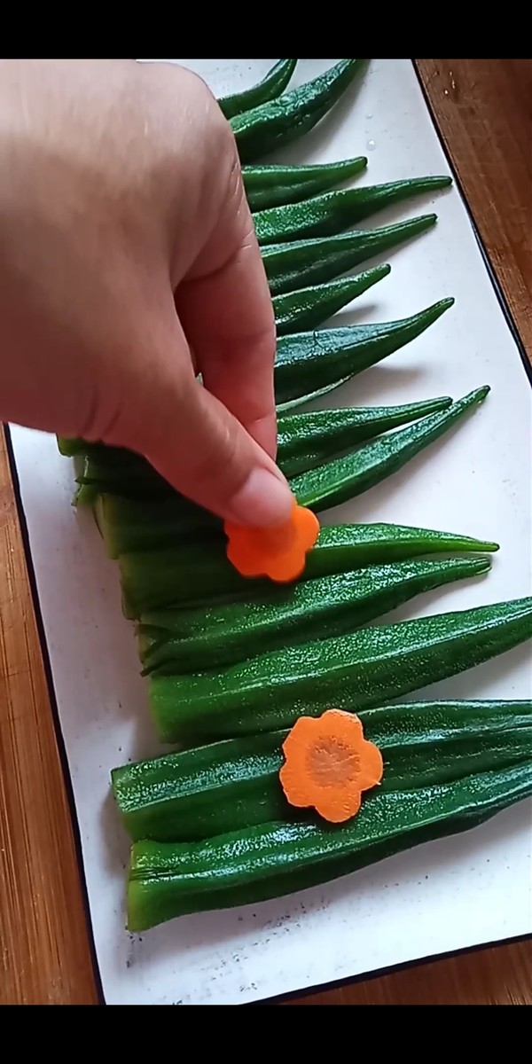 白灼秋葵的做法-酸甜味拌菜譜