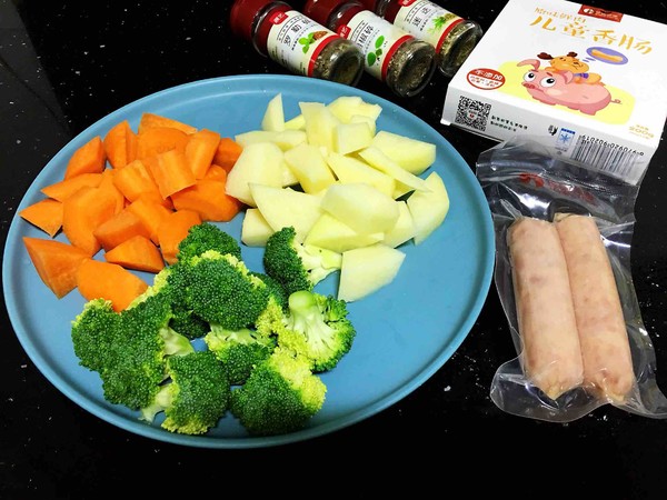 香腸烤土豆的做法-黑椒味烤菜譜