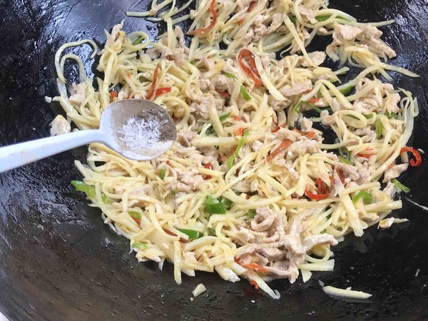 茭白炒肉絲的做法-咸鮮味炒菜譜