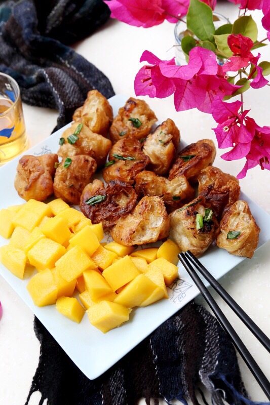 芒果油條蝦的做法-咸鮮味煎菜譜