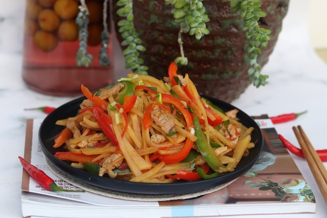 魚香土豆肉絲的做法-魚香味炒菜譜