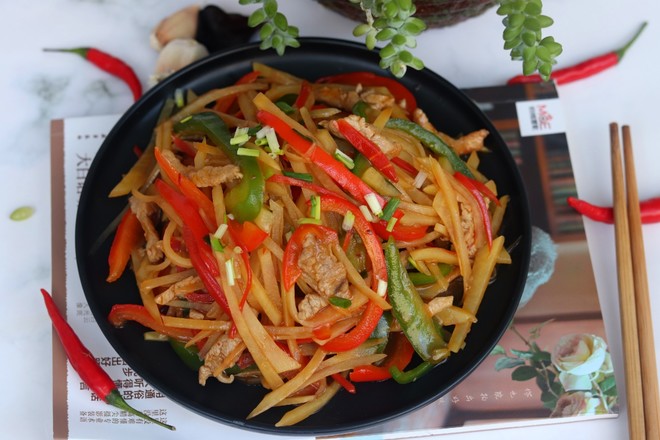 魚香土豆肉絲的做法-魚香味炒菜譜