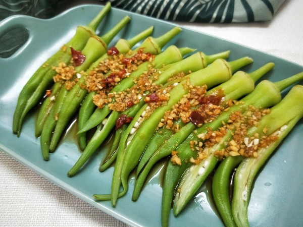 蒜香涼拌秋葵的做法-咸鮮味拌菜譜