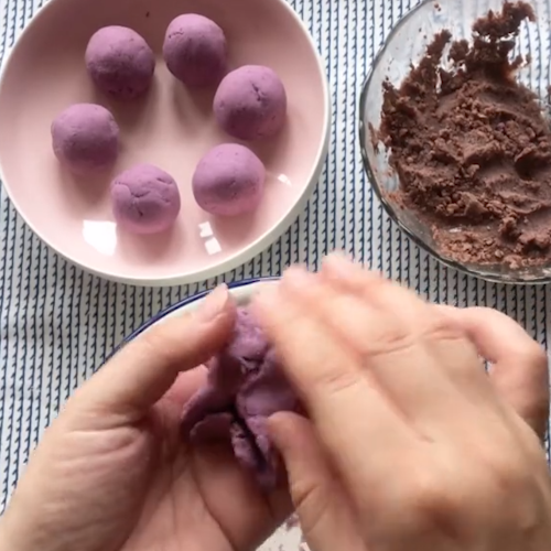 紫薯糯米糍的做法-家常味炒菜譜