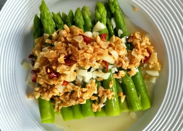 蒜香油淋蘆筍的做法-酸辣味拌菜譜