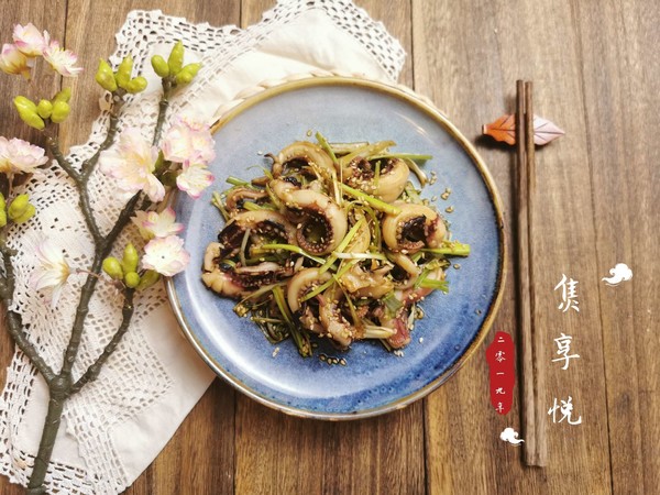 五分鐘撤離廚房的快手菜，好吃停不下來的——蔥絲涼拌八帶爪的做法-咸鮮味拌菜譜