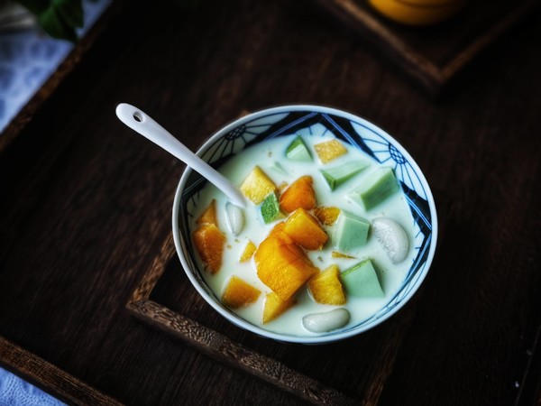 q彈青瓜奶凍&奶凍糯米小丸子的做法-甜味煮菜譜