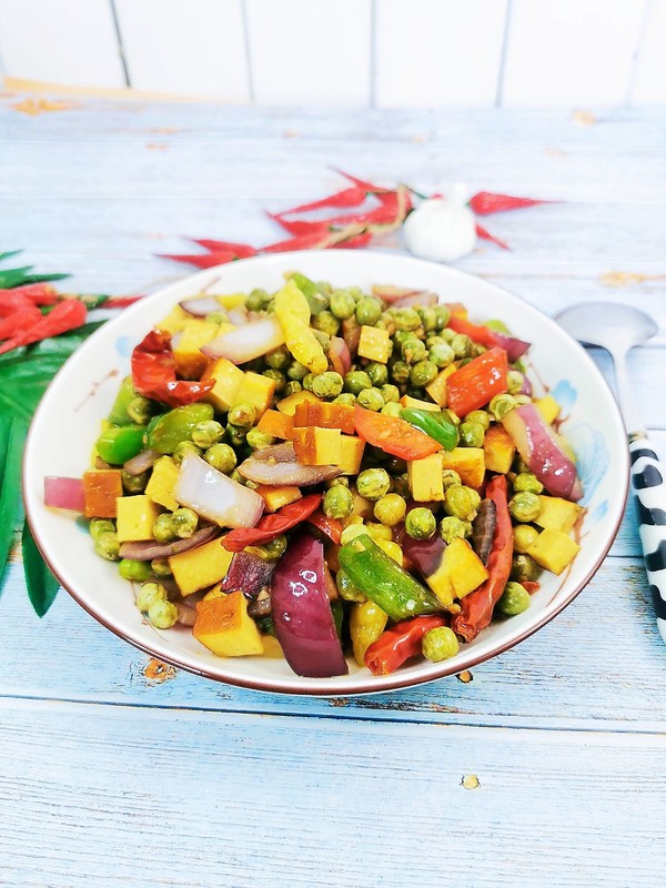 辣炒鮮豌豆的做法-香辣味炒菜譜