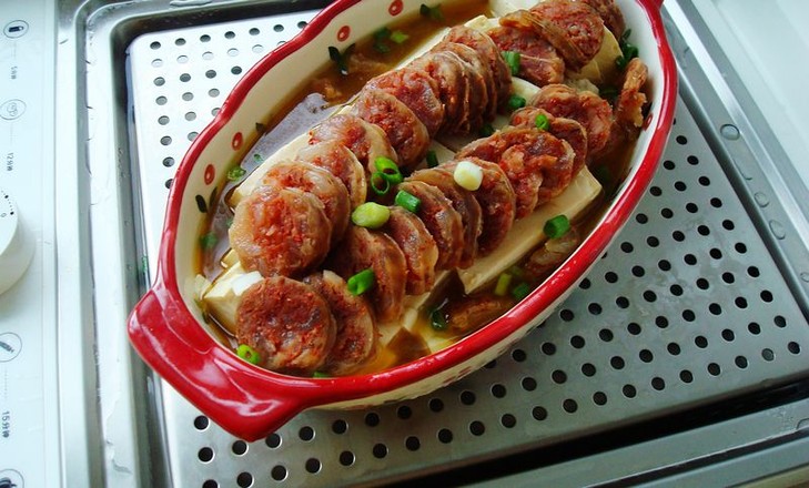 臘腸蒸豆腐的做法-咸鮮味蒸菜譜