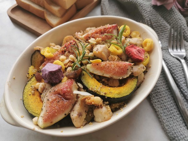 貝貝南瓜藜麥雞肉沙拉的做法-甜味烘焙菜譜