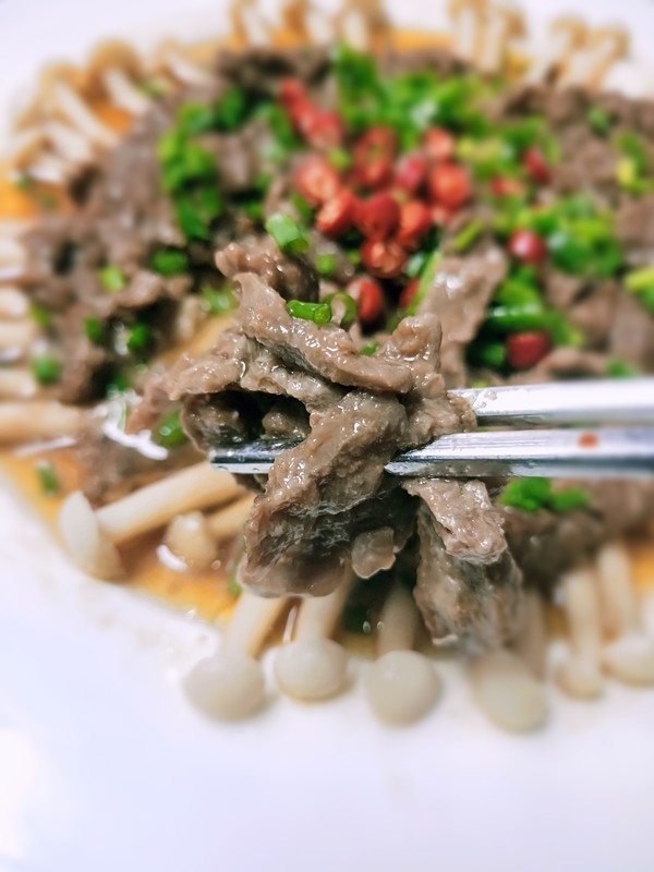 《白玉菇蒸牛肉》的做法-家常味蒸菜譜