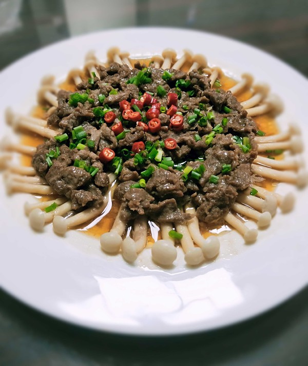 《白玉菇蒸牛肉》的做法-家常味蒸菜譜