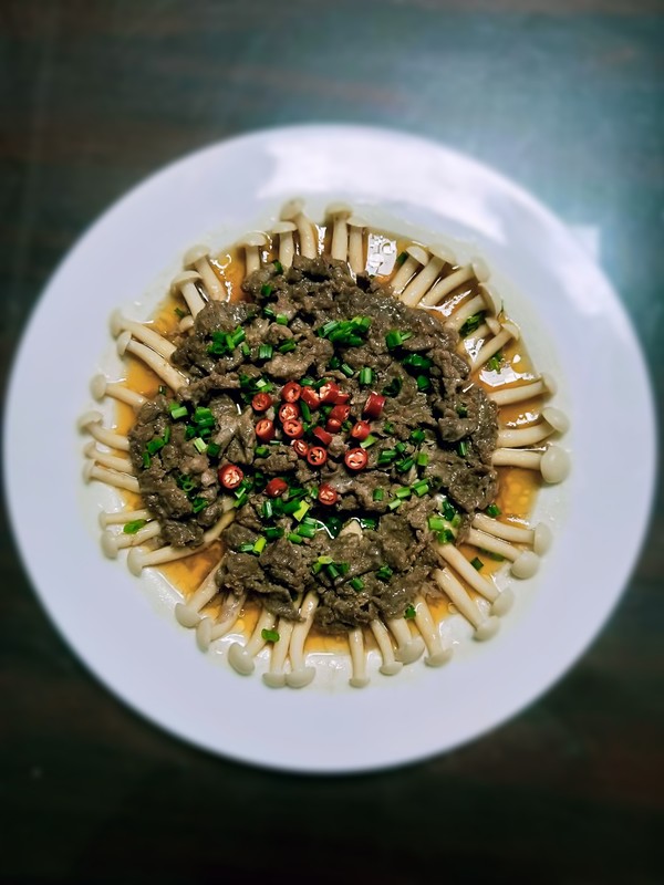 《白玉菇蒸牛肉》的做法-家常味蒸菜譜