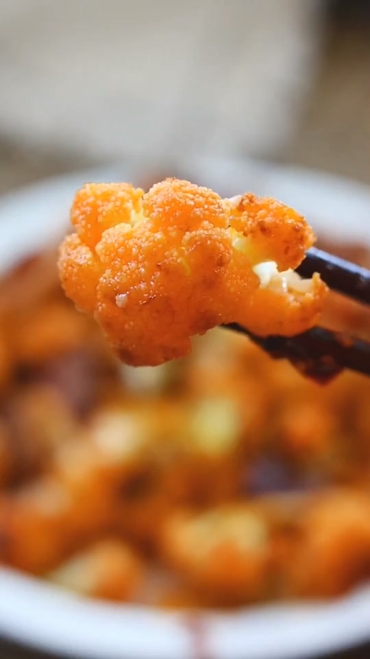 家常版干鍋有機菜花的做法-香辣味炒菜譜