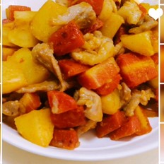 水果胡蘿卜土豆炒肉的做法-家常味炒菜譜