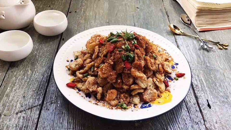 香酥蠶豆的做法-香辣味炸菜譜