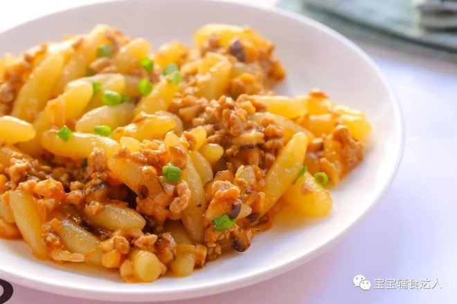 肉末香菇土豆條  寶寶輔食食譜的做法-家常味炒菜譜