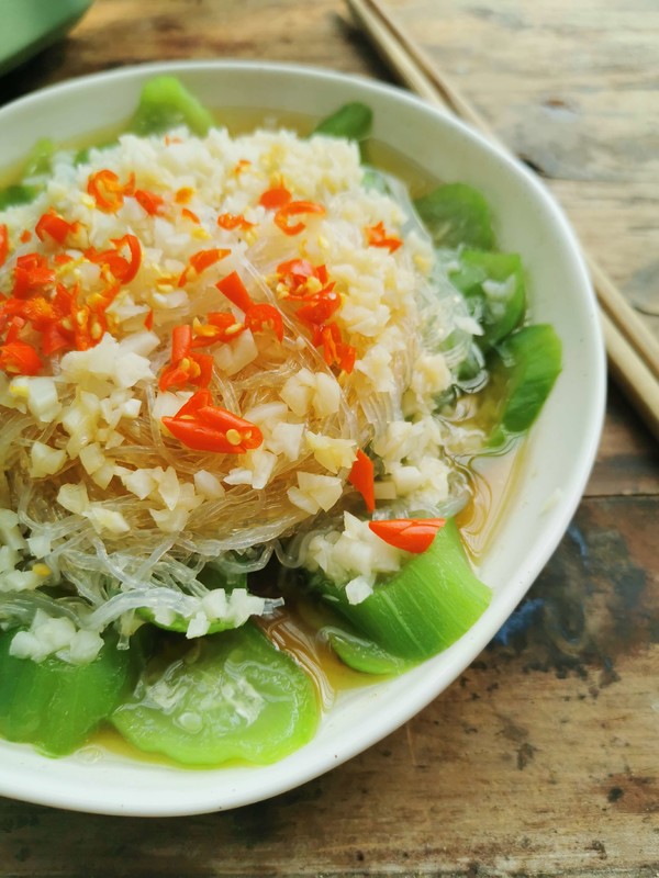 蒜蓉粉絲蒸絲瓜的做法-家常味蒸菜譜