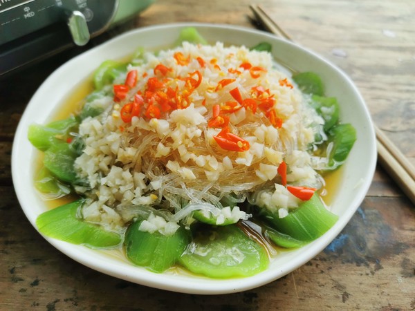 蒜蓉粉絲蒸絲瓜的做法-家常味蒸菜譜