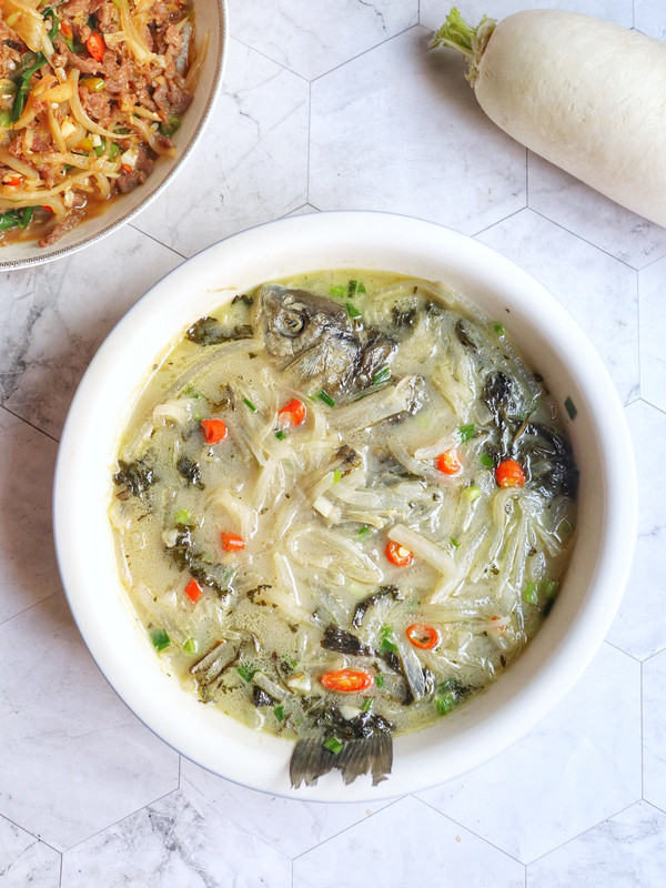 鯽魚白蘿卜絲湯的做法-家常味煮菜譜