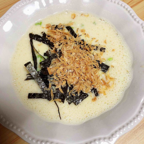 海米海苔豆漿蒸水蛋的做法-咸鮮味蒸菜譜