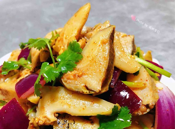 圓蔥拌假鮑魚的做法-酸辣味拌菜譜