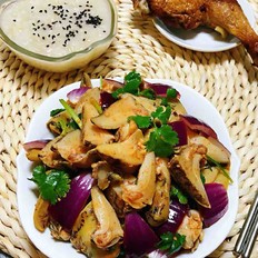 圓蔥拌假鮑魚的做法-酸辣味拌菜譜