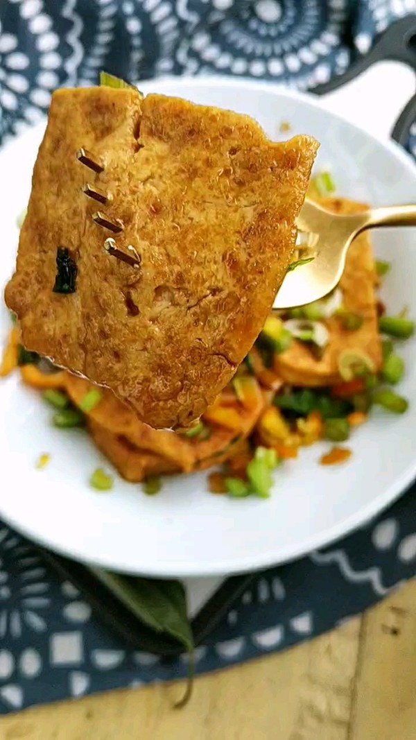 香煎北豆腐的做法-家常味煎菜譜