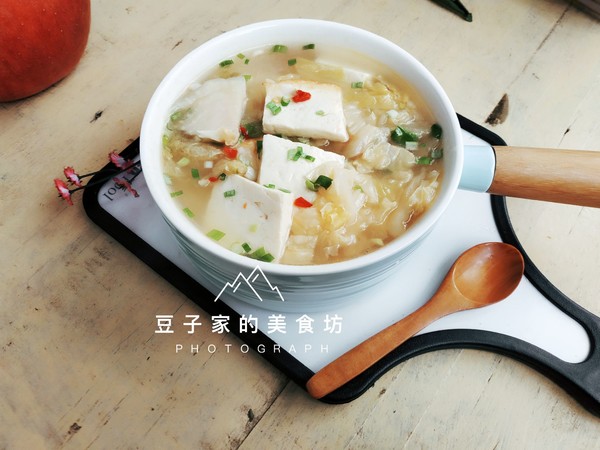 快手辣白菜豆腐湯的做法-酸辣味煮菜譜