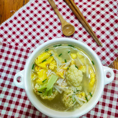 有機(jī)花菜雞蛋湯的做法-咸鮮味煮菜譜