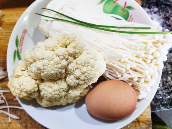 有機(jī)花菜雞蛋湯的做法-咸鮮味煮菜譜