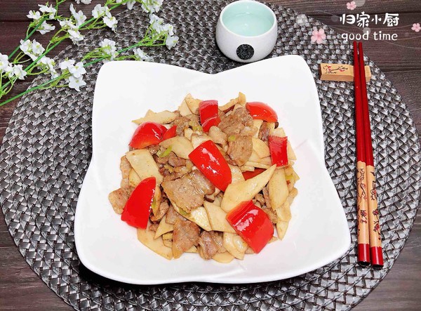 五花肉杏鮑菇（10分鐘快手菜）的做法-咸鮮味炒菜譜